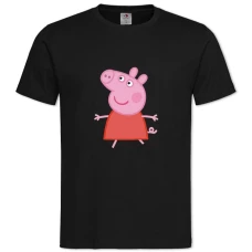 Футболка з принтом Свинка Пеппа Щаслива - 2XL чорна