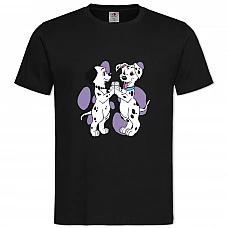 T101 Dalmatians Cute Puppies Print -shirt with Print 101 Dalmatians Cute Puppies Print - 2XL black