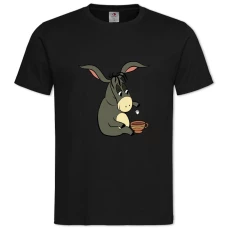 TWinnie The Pooh And Donkey Mug Tea -shirt with Print Winnie The Pooh And Donkey Mug Tea - 2XL black