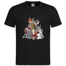 TZootopia Cute Art -shirt with Print Zootopia Cute Art - 2XL black