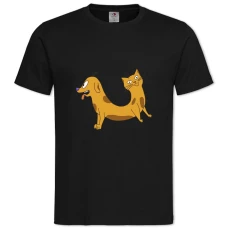TCatdog Funny -shirt with Print Catdog Funny - 2XL black