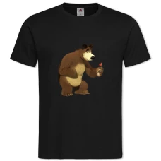 TMasha And The Bear Teddy Bear And Candy -shirt with Print Masha And The Bear Teddy Bear And Candy - 2XL black