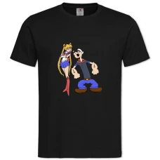 TPopeye The Sailor With Sailor Moon -shirt with Print Popeye The Sailor With Sailor Moon - 2XL black