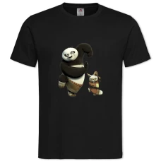 Футболка с принтом Кунг Фу Панда И Учитель - 2XL черная