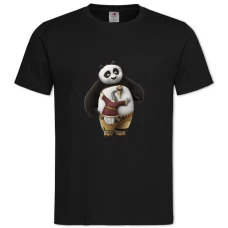 Футболка с принтом Кунг Фу Панда И Гусь - 2XL черная