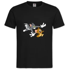 TTom And Jerry Running Heroes -shirt with Print Tom And Jerry Running Heroes - 2XL black