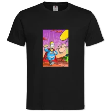 TThe Simpsons Homer Superhero -shirt with Print The Simpsons Homer Superhero - 2XL black