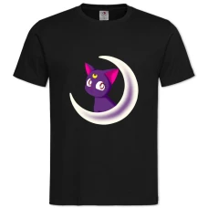 Футболка с принтом Сейлор Мун Кот - 2XL черная