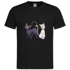 Футболка с принтом Сейлор Мун Коты - 2XL черная