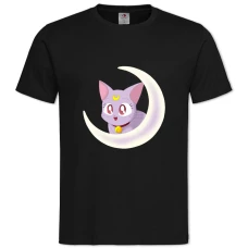 Футболка с принтом Сейлор Мун Маленький Кот - 2XL черная