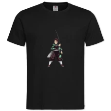 TDemon Slayer Kimetsu No Yaiba Tanjirou Boy -shirt with Print Demon Slayer Kimetsu No Yaiba Tanjirou Boy - 2XL black