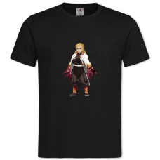 TDemon Slayer Kimetsu No Yaiba Kyojuro Rengoku -shirt with Print Demon Slayer Kimetsu No Yaiba Kyojuro Rengoku - 2XL black