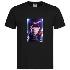 TGhost In The Shell Motoko Kusanagi -shirt with Print Ghost In The Shell Motoko Kusanagi - 2XL black