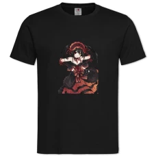 TDate A Live Girl Kurumi Tokisaki -shirt with Print Date A Live Girl Kurumi Tokisaki - 2XL black
