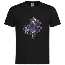 TDate A Live Happy Hero Yatogami Tohka -shirt with Print Date A Live Happy Hero Yatogami Tohka - 2XL black