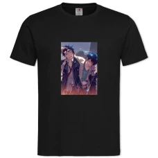 TBlue Exorcist Main Heroes -shirt with Print Blue Exorcist Main Heroes - 2XL black