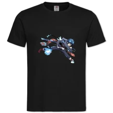 TBlue Exorcist Hero Rin Okumura -shirt with Print Blue Exorcist Hero Rin Okumura - 2XL black