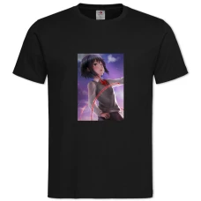 TYour Name Mitsuha Miyamizu Hero -shirt with Print Your Name Mitsuha Miyamizu Hero - 2XL black
