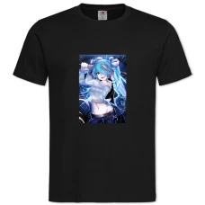 THatsune Miku Happy -shirt with Print Hatsune Miku Happy - 2XL black