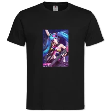 THatsune Miku Guitar Hero -shirt with Print Hatsune Miku Guitar Hero - 2XL black