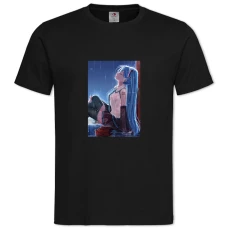 THatsune Miku Rain -shirt with Print Hatsune Miku Rain - 2XL black