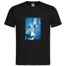 THatsune Miku Happy Girl -shirt with Print Hatsune Miku Happy Girl - 2XL black