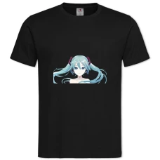 THatsune Miku Face -shirt with Print Hatsune Miku Face - 2XL black