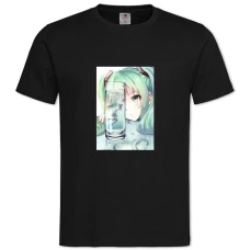 THatsune Miku Glass -shirt with Print Hatsune Miku Glass - 2XL black