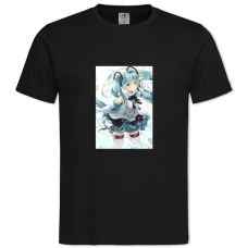 THatsune Miku Art -shirt with Print Hatsune Miku Art - 2XL black