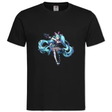 THatsune Miku Music Hero -shirt with Print Hatsune Miku Music Hero - 2XL black