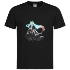 THatsune Miku Music Girl -shirt with Print Hatsune Miku Music Girl - 2XL black