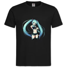 THatsune Miku Girl Music -shirt with Print Hatsune Miku Girl Music - 2XL black
