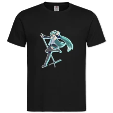THatsune Miku Dancing -shirt with Print Hatsune Miku Dancing - 2XL black