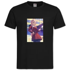 TDarling In The Franxx Hero Girl Zero Two -shirt with Print Darling In The Franxx Hero Girl Zero Two - 2XL black