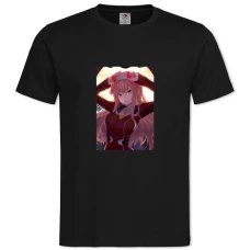 TDarling In The Franxx Perfect Zero Two Hero -shirt with Print Darling In The Franxx Perfect Zero Two Hero - 2XL black