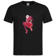 TDarling In The Franxx Zero Two Hero Girl -shirt with Print Darling In The Franxx Zero Two Hero Girl - 2XL black