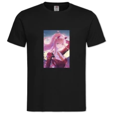 TDarling In The Franxx Print Zero Two -shirt with Print Darling In The Franxx Print Zero Two - 2XL black