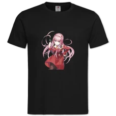 TDarling In The Franxx Print Beautiful Zero Two -shirt with Print Darling In The Franxx Print Beautiful Zero Two - 2XL black