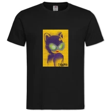 Футболка с принтом Лего Женщина Кошка - 2XL черная