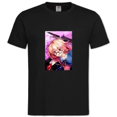 TBeyond The Boundary Kuriyama Mirai Girl -shirt with Print Beyond The Boundary Kuriyama Mirai Girl - 2XL black