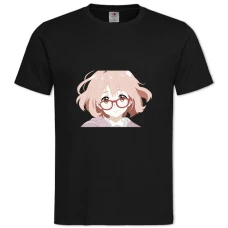 TBeyond The Boundary Kuriyama Mirai Face -shirt with Print Beyond The Boundary Kuriyama Mirai Face - 2XL black
