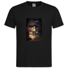 TErased Boku Dake Ga Inai Machi Main Theme -shirt with Print Erased Boku Dake Ga Inai Machi Main Theme - 2XL black