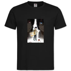 TErased Boku Dake Ga Inai Machi Theme -shirt with Print Erased Boku Dake Ga Inai Machi Theme - 2XL black
