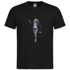 TSuicide Squad Harley Quinn Smiling -shirt with Print Suicide Squad Harley Quinn Smiling - 2XL black