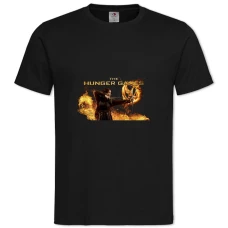 TThe Hunger Games Katniss Everdeen Fire Logo -shirt with Print The Hunger Games Katniss Everdeen Fire Logo - 2XL black