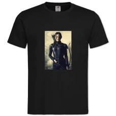 TThe Hunger Games Katniss Everdeen In Black -shirt with Print The Hunger Games Katniss Everdeen In Black - 2XL black