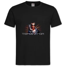 TThe Terminator Arnold Schwarzenegger Logo -shirt with Print The Terminator Arnold Schwarzenegger Logo - 2XL black