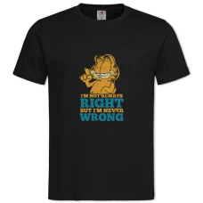 TGarfield Right And Wrong -shirt with Print Garfield Right And Wrong - 2XL black