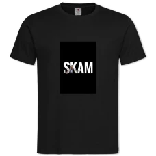 Футболка с принтом СКАМ Стыд Логотип - 2XL черная