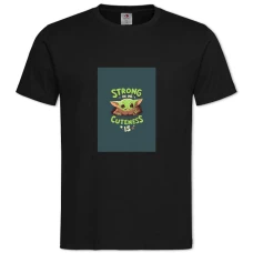 TThe Mandalorian Strong Cuteness -shirt with Print The Mandalorian Strong Cuteness - 2XL black